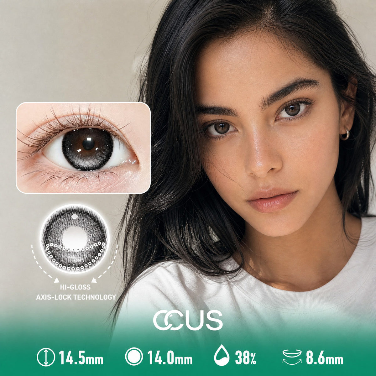 Reykjavik Charcoal Smoke Grey Contact Lenses