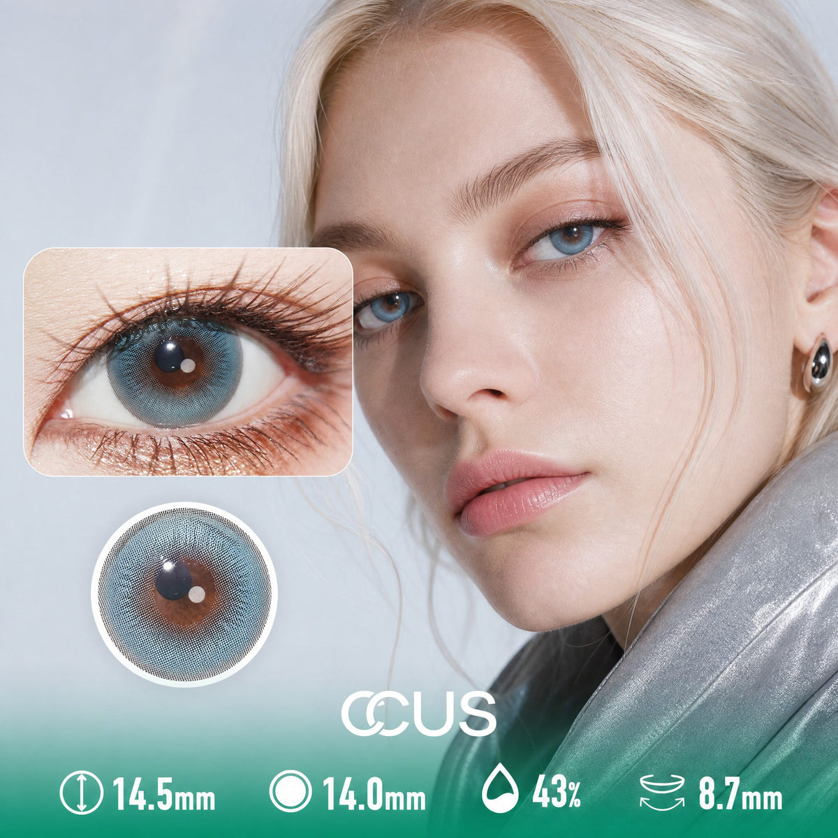 Satin Snow Blue Contact Lenses