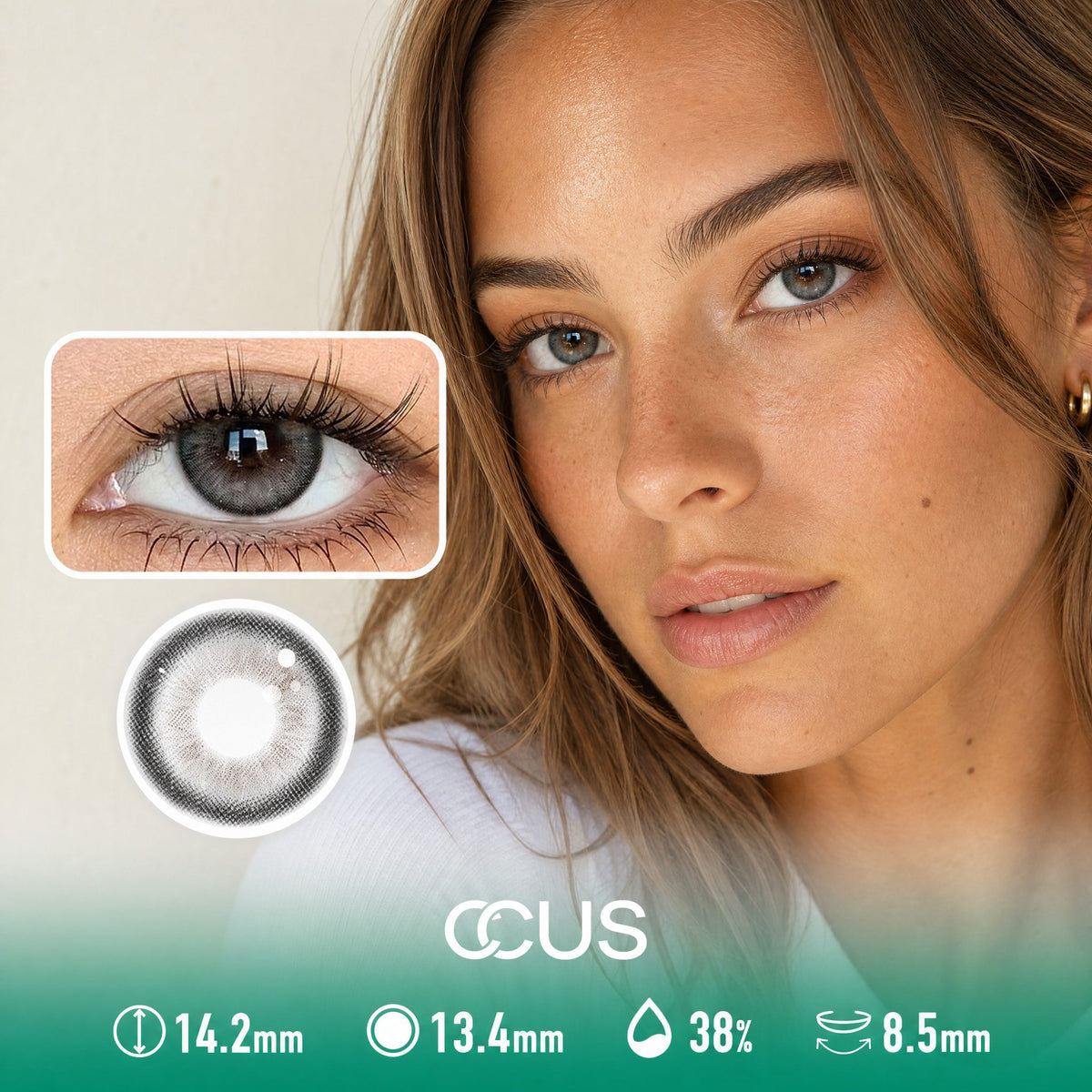 Solstice Halo Ash Grey Contact Lenses