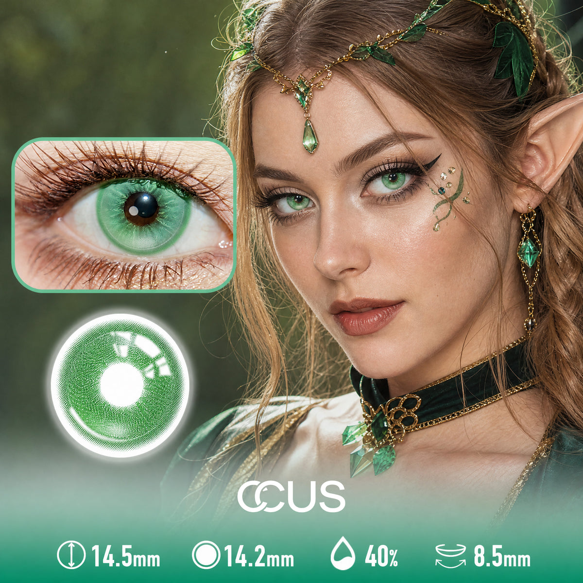 Solstice Star Moss Green Contact Lenses