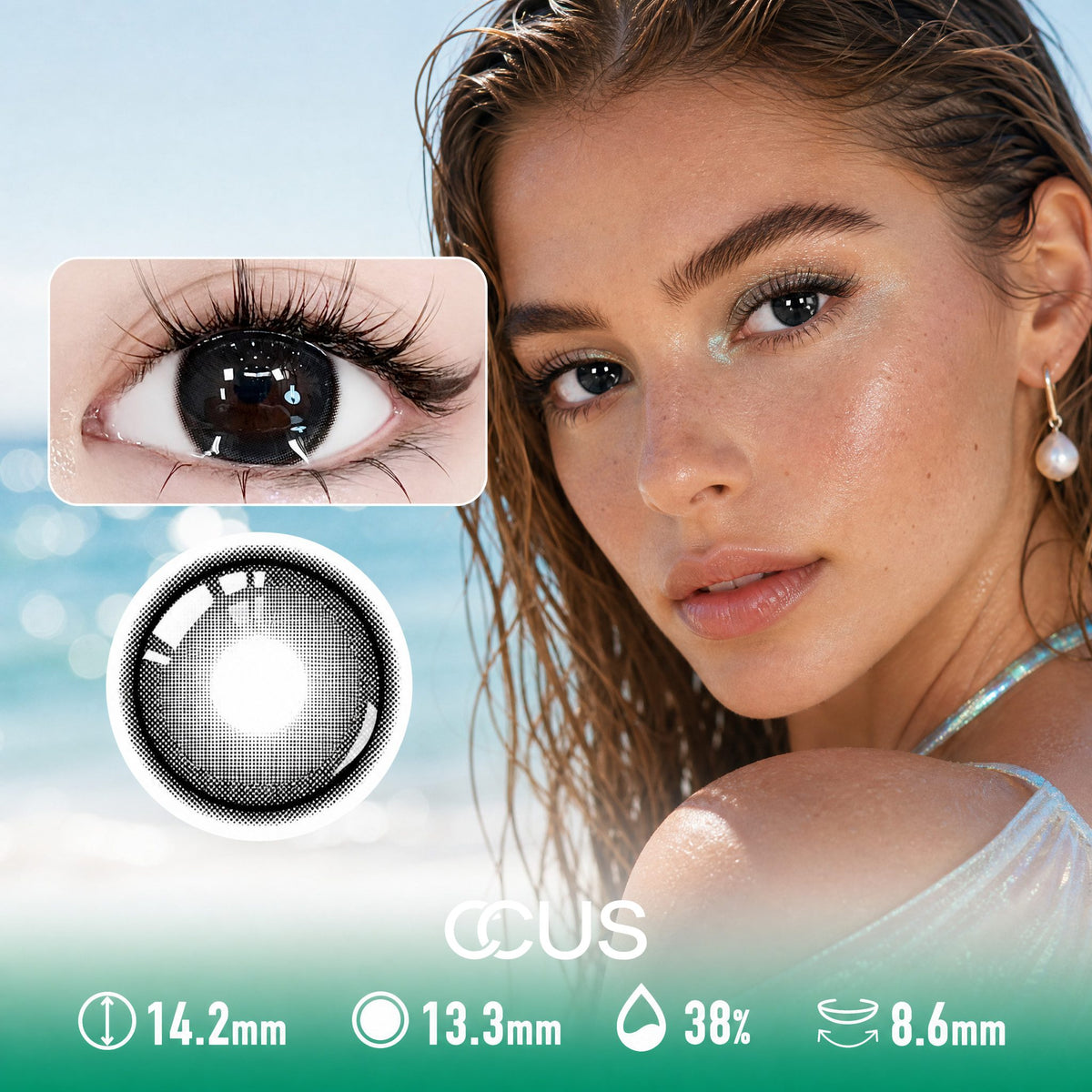 Storm Blossom Black Contact Lenses