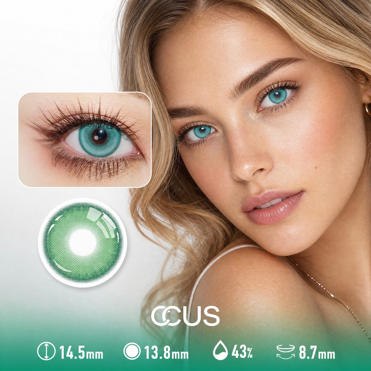 Tidal Mint Emerald Green Contact Lenses