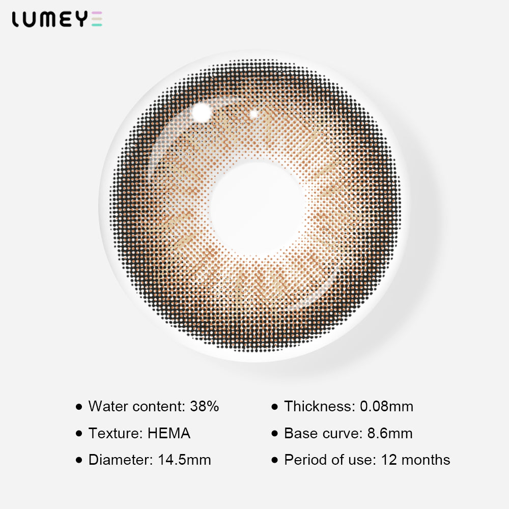 Best COLORED CONTACTS - LUMEYE Hanabi Brown Colored Contact Lenses - LUMEYE