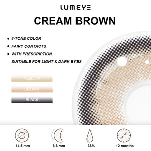 Best COLORED CONTACTS - LUMEYE Cream Brown Colored Contact Lenses - LUMEYE
