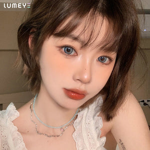 Best COLORED CONTACTS - LUMEYE Silver Beach Blue Colored Contact Lenses - LUMEYE