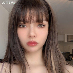 Best COLORED CONTACTS - LUMEYE Coconut Latte Brown Colored Contact Lenses - LUMEYE