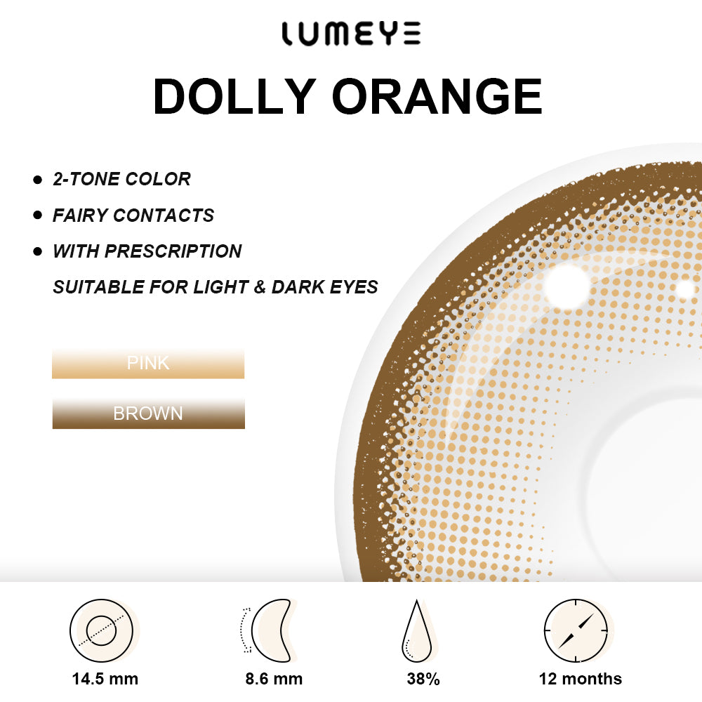 Best COLORED CONTACTS - LUMEYE Dolly Orange Colored Contact Lenses - LUMEYE