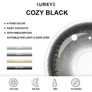 Best COLORED CONTACTS - LUMEYE Cozy Black Colored Contact Lenses - LUMEYE