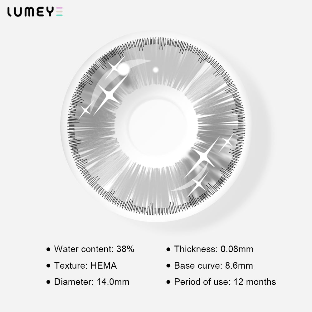 Best COLORED CONTACTS - LUMEYE Gradient Star Gray Colored Contact Lenses - LUMEYE