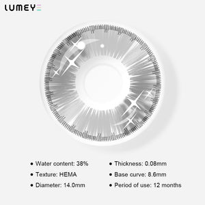Best COLORED CONTACTS - LUMEYE Gradient Star Gray Colored Contact Lenses - LUMEYE