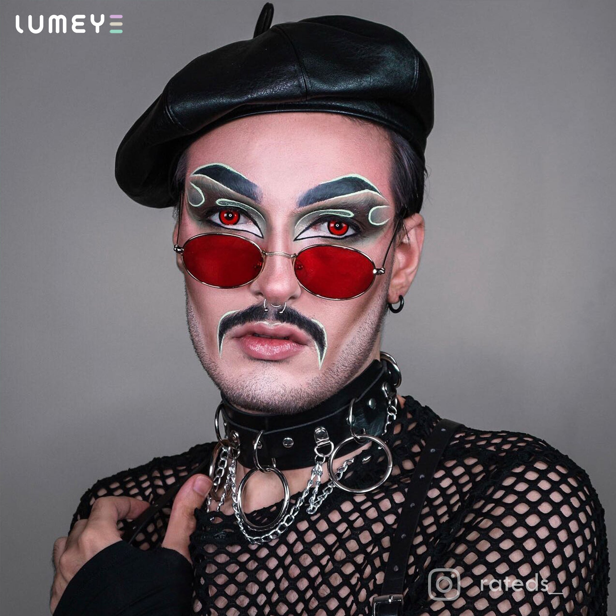 Best COLORED CONTACTS - LUMEYE Edged Zombie Curse Red Colored Contact Lenses - LUMEYE