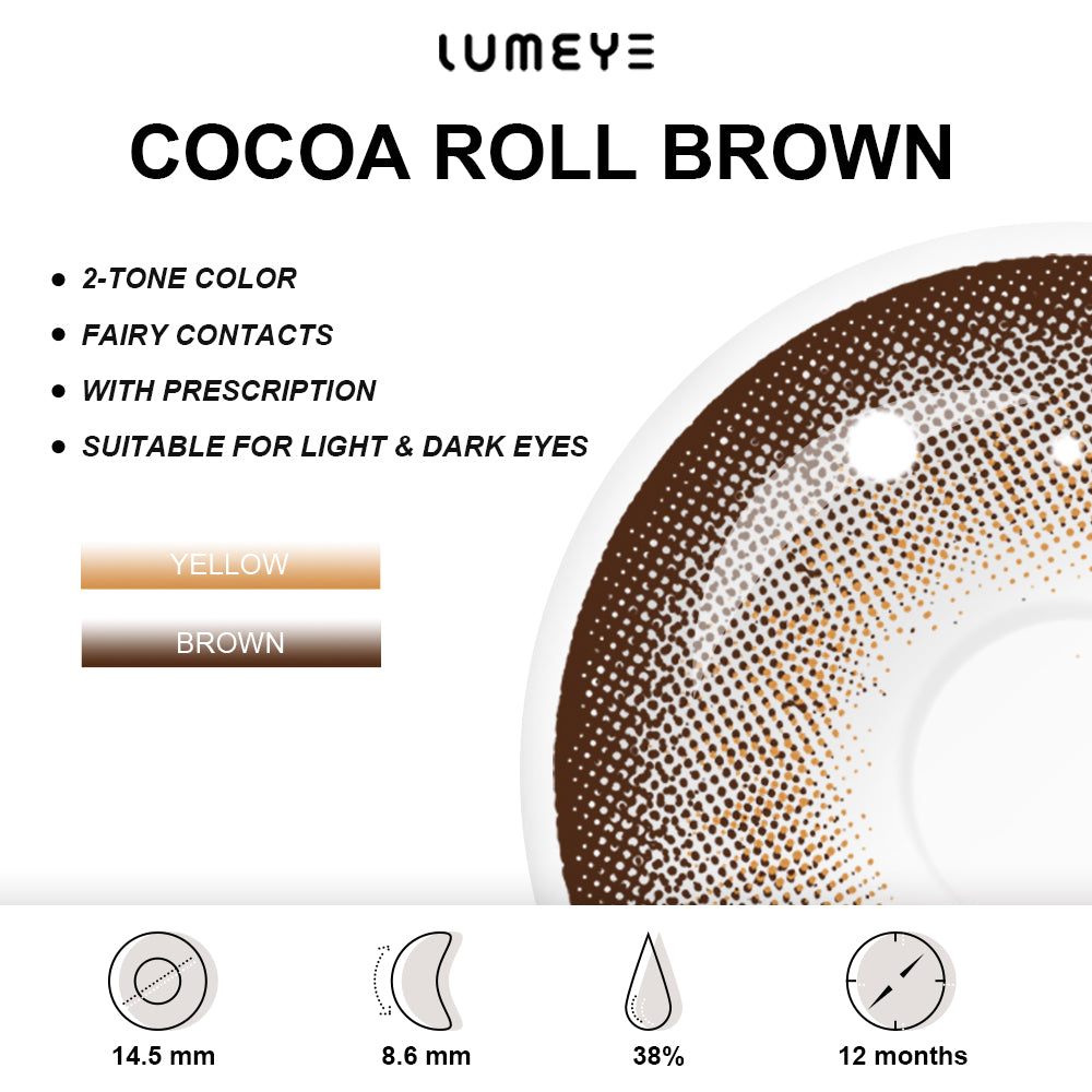 Best COLORED CONTACTS - LUMEYE Cocoa Roll Brown Colored Contact Lenses - LUMEYE