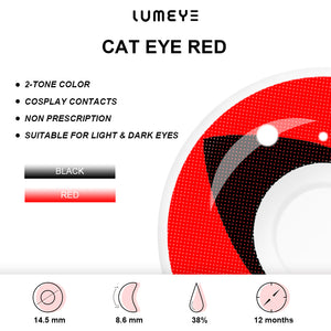 Best COLORED CONTACTS - LUMEYE Cat Eye Red Colored Contact Lenses - LUMEYE