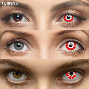 Best COLORED CONTACTS - LUMEYE Reddish Dream Red Colored Contact Lenses - LUMEYE