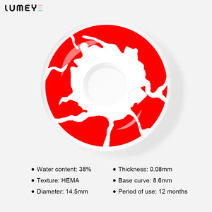 Best COLORED CONTACTS - LUMEYE Reddish Dream Red Colored Contact Lenses - LUMEYE