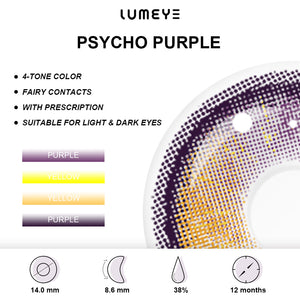 Best COLORED CONTACTS - LUMEYE Psycho Purple Colored Contact Lenses - LUMEYE