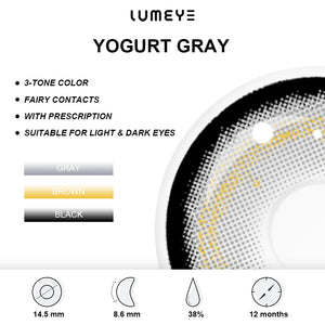 Best COLORED CONTACTS - LUMEYE Yogurt Gray Colored Contact Lenses - LUMEYE