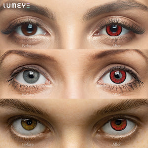 Best COLORED CONTACTS - LUMEYE Candy Wine Red Colored Contact Lenses - LUMEYE