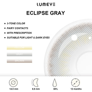 Best COLORED CONTACTS - LUMEYE Eclipse Gray Colored Contact Lenses - LUMEYE