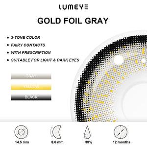 Best COLORED CONTACTS - LUMEYE Gold Foil Gray Colored Contact Lenses - LUMEYE
