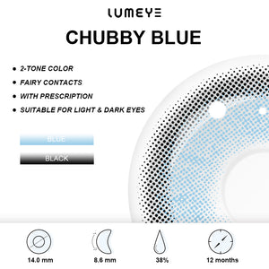 Best COLORED CONTACTS - LUMEYE Chubby Blue Colored Contact Lenses - LUMEYE