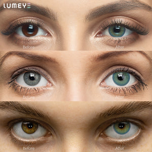 Best COLORED CONTACTS - LUMEYE Lime Blue Colored Contact Lenses - LUMEYE
