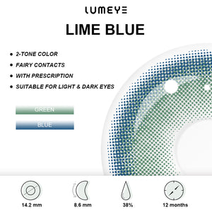 Best COLORED CONTACTS - LUMEYE Lime Blue Colored Contact Lenses - LUMEYE