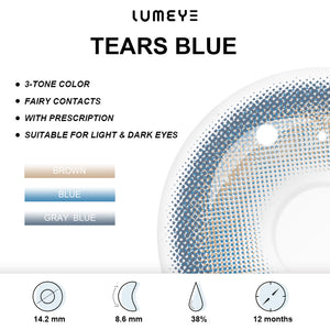 Best COLORED CONTACTS - LUMEYE Tears Blue Colored Contact Lenses - LUMEYE