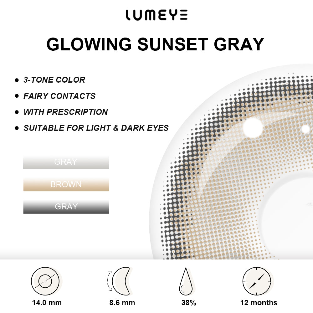 Best COLORED CONTACTS - LUMEYE Glowing Sunset Gray Colored Contact Lenses - LUMEYE