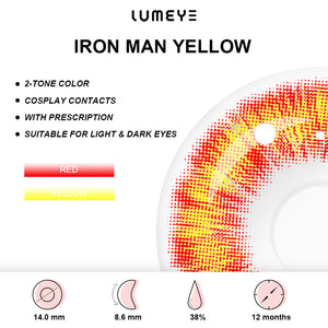 Best COLORED CONTACTS - LUMEYE Iron Man Yellow Colored Contact Lenses - LUMEYE