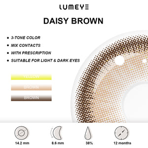 Best COLORED CONTACTS - LUMEYE Daisy Brown Colored Contact Lenses - LUMEYE