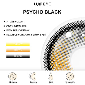 Best COLORED CONTACTS - LUMEYE Psycho Black Colored Contact Lenses - LUMEYE