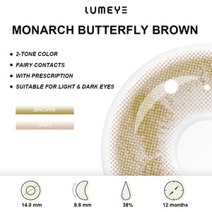 Best COLORED CONTACTS - LUMEYE Monarch Butterfly Brown Colored Contact Lenses - LUMEYE
