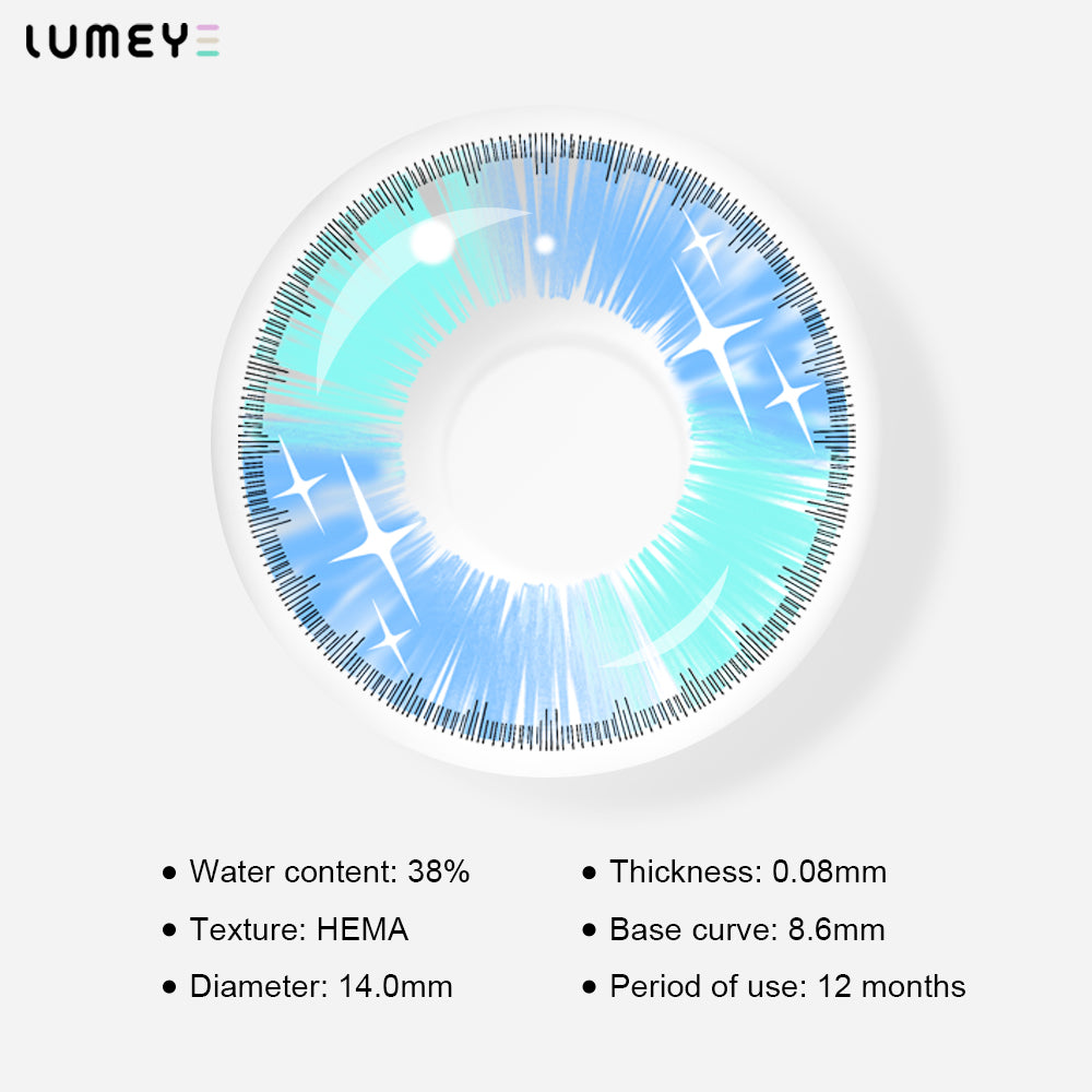 Best COLORED CONTACTS - LUMEYE Gradient Star Blue Colored Contact Lenses - LUMEYE