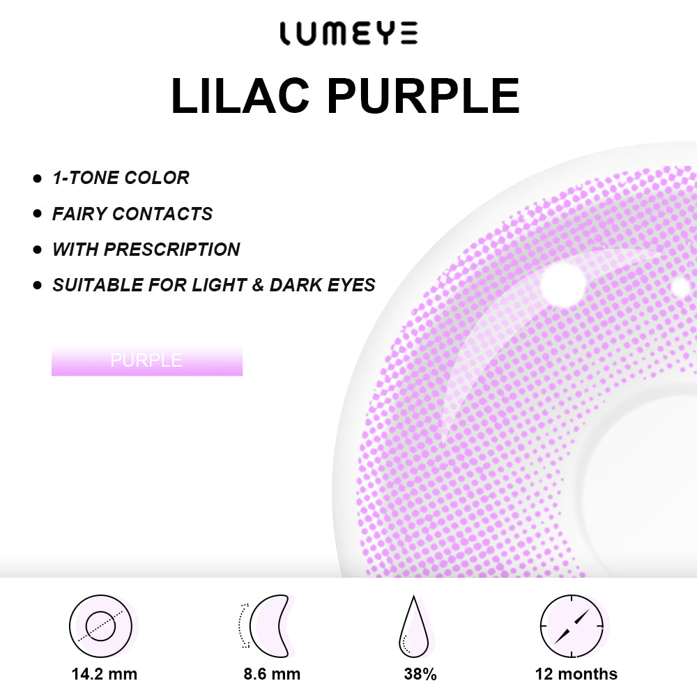Best COLORED CONTACTS - LUMEYE Lilac Purple Colored Contact Lenses - LUMEYE