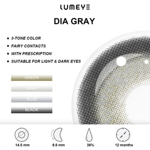 Best COLORED CONTACTS - LUMEYE Dia Gray Colored Contact Lenses - LUMEYE