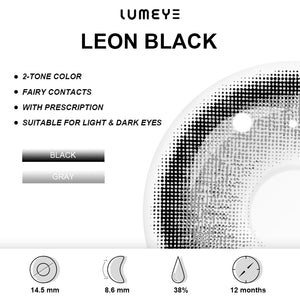 Best COLORED CONTACTS - LUMEYE Leon Black Colored Contact Lenses - LUMEYE
