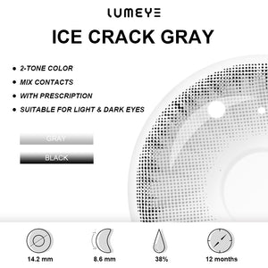 Best COLORED CONTACTS - LUMEYE Ice Crack Gray Colored Contact Lenses - LUMEYE