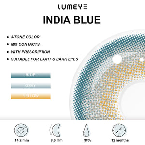 Best COLORED CONTACTS - LUMEYE India Blue Colored Contact Lenses - LUMEYE
