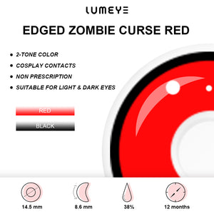 Best COLORED CONTACTS - LUMEYE Edged Zombie Curse Red Colored Contact Lenses - LUMEYE