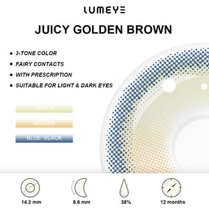 Best COLORED CONTACTS - LUMEYE Juicy Golden Brown Colored Contact Lenses - LUMEYE