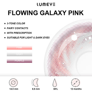 Best COLORED CONTACTS - LUMEYE Flowing Galaxy Pink Colored Contact Lenses - LUMEYE