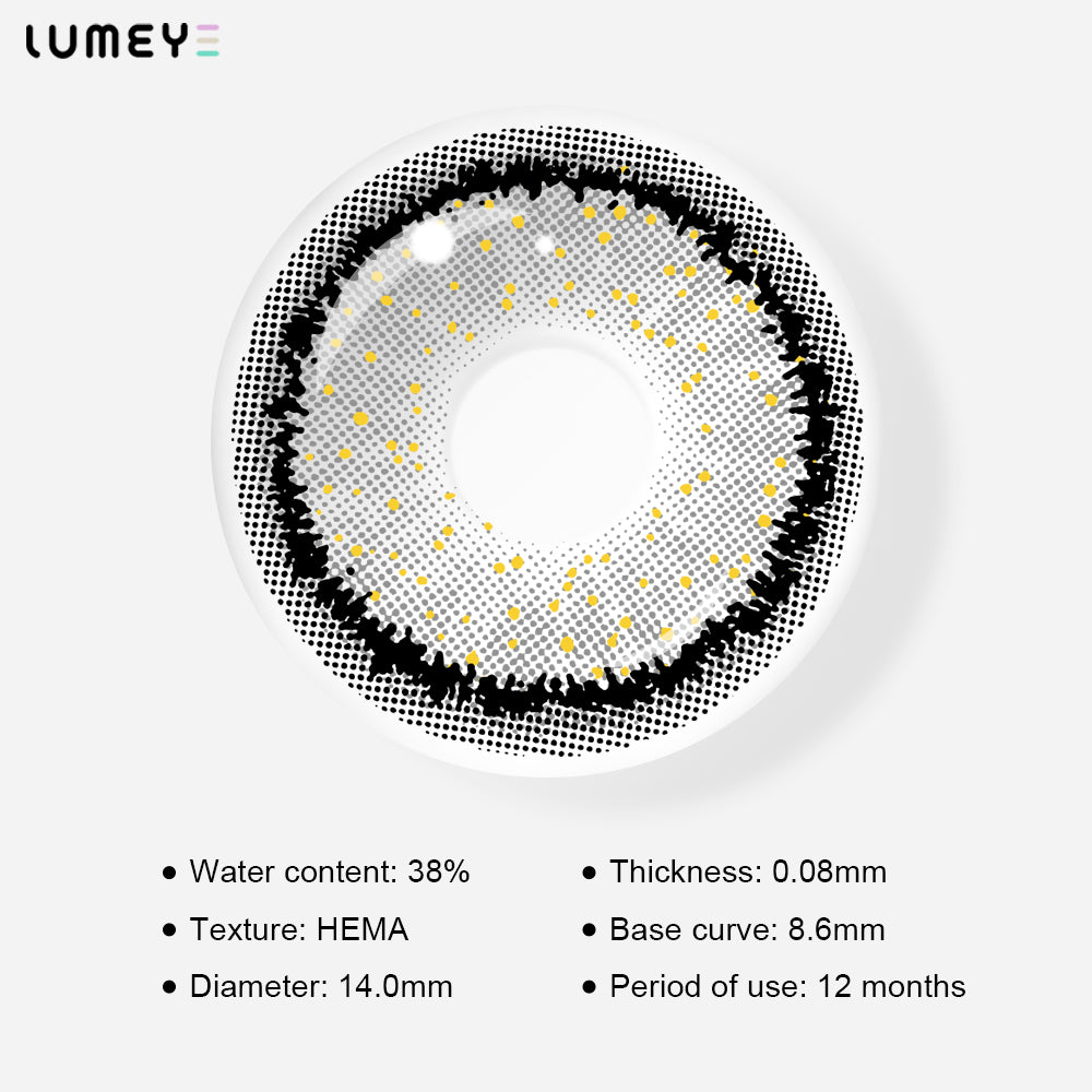 Best COLORED CONTACTS - LUMEYE Gold Sparkling Gray Colored Contact Lenses - LUMEYE