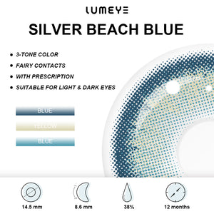Best COLORED CONTACTS - LUMEYE Silver Beach Blue Colored Contact Lenses - LUMEYE