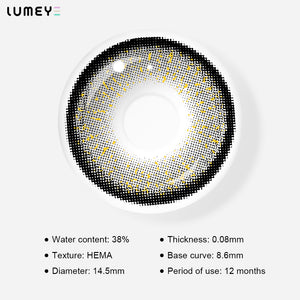 Best COLORED CONTACTS - LUMEYE Gold Foil Black Colored Contact Lenses - LUMEYE