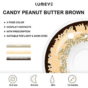 Best COLORED CONTACTS - LUMEYE Candy Peanut Butter Brown Colored Contact Lenses - LUMEYE