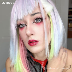 Best COLORED CONTACTS - LUMEYE Bicolor Flower Gray Colored Contact Lenses - LUMEYE