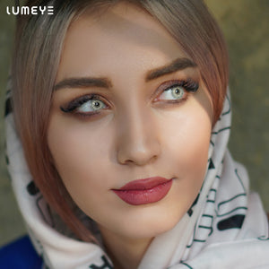 Best COLORED CONTACTS - LUMEYE Bicolor Flower Green Colored Contact Lenses - LUMEYE