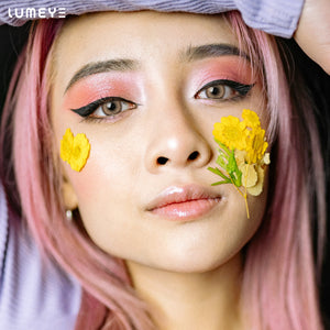 Best COLORED CONTACTS - LUMEYE Daisy Brown Colored Contact Lenses - LUMEYE