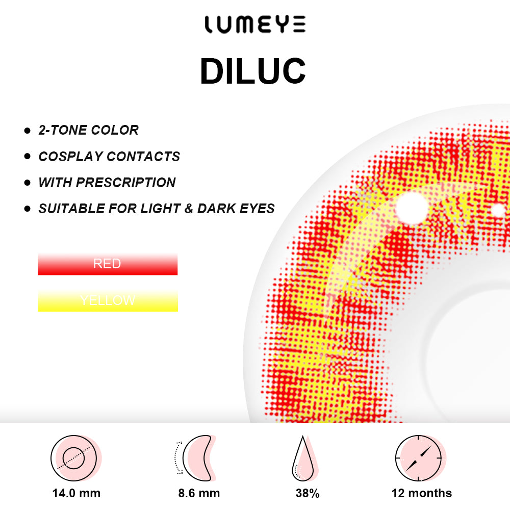 Best COLORED CONTACTS - Genshin Impact - LUMEYE Diluc Colored Contact Lenses - LUMEYE